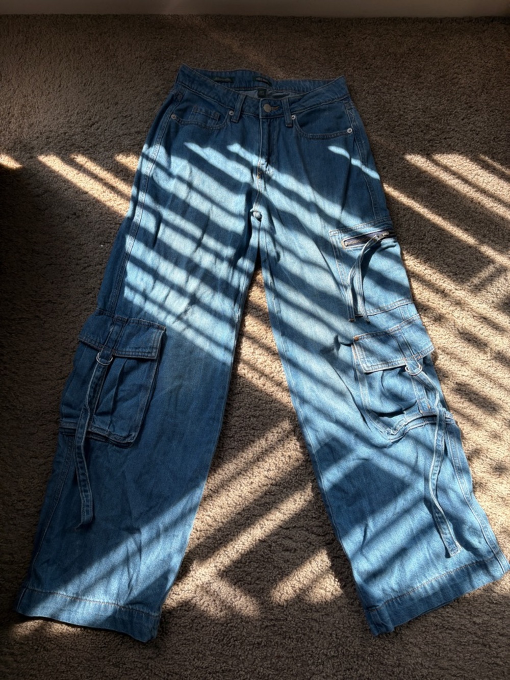 wild fable Blue Wide Leg Cargo Jeans